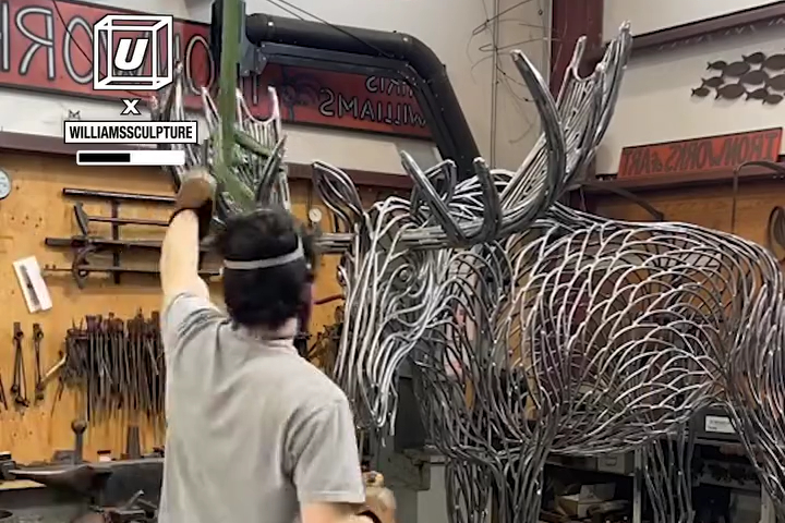 Tượng Nai Sừng Tấm Hàn Kim Loại Siêu Đỉnh