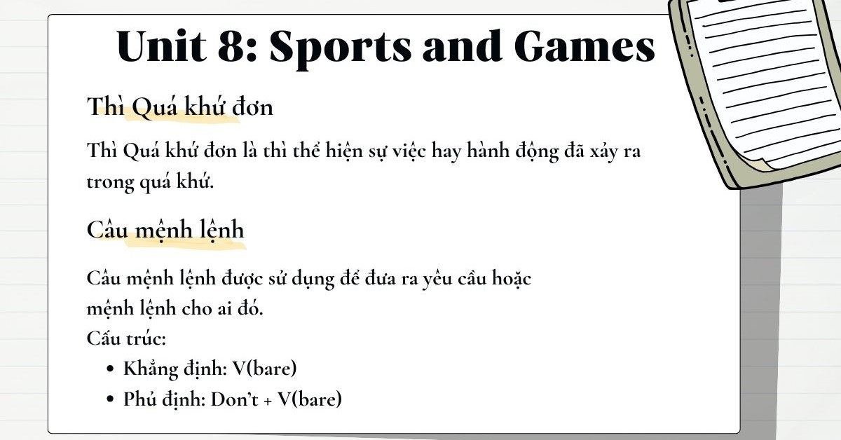 Ngữ pháp Tiếng Anh 6 Unit 8